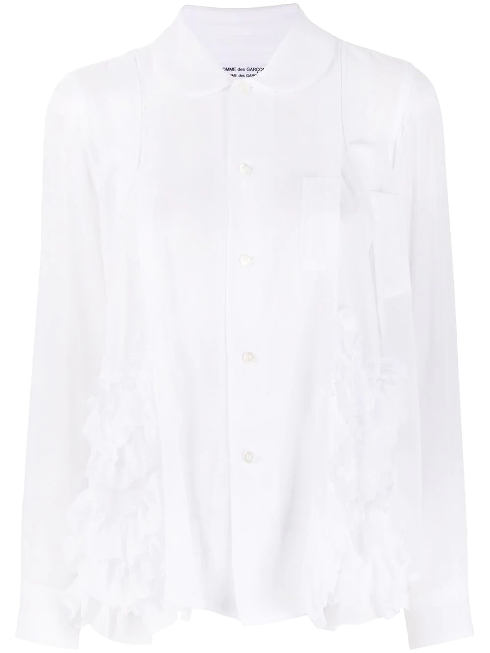 ruffled long-sleeve shirt - 1