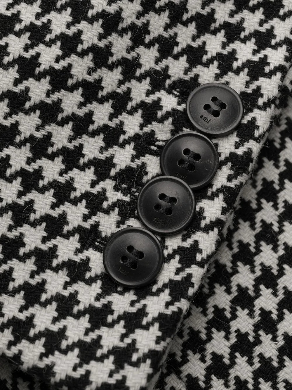 single-breasted houndstooth coat - 7