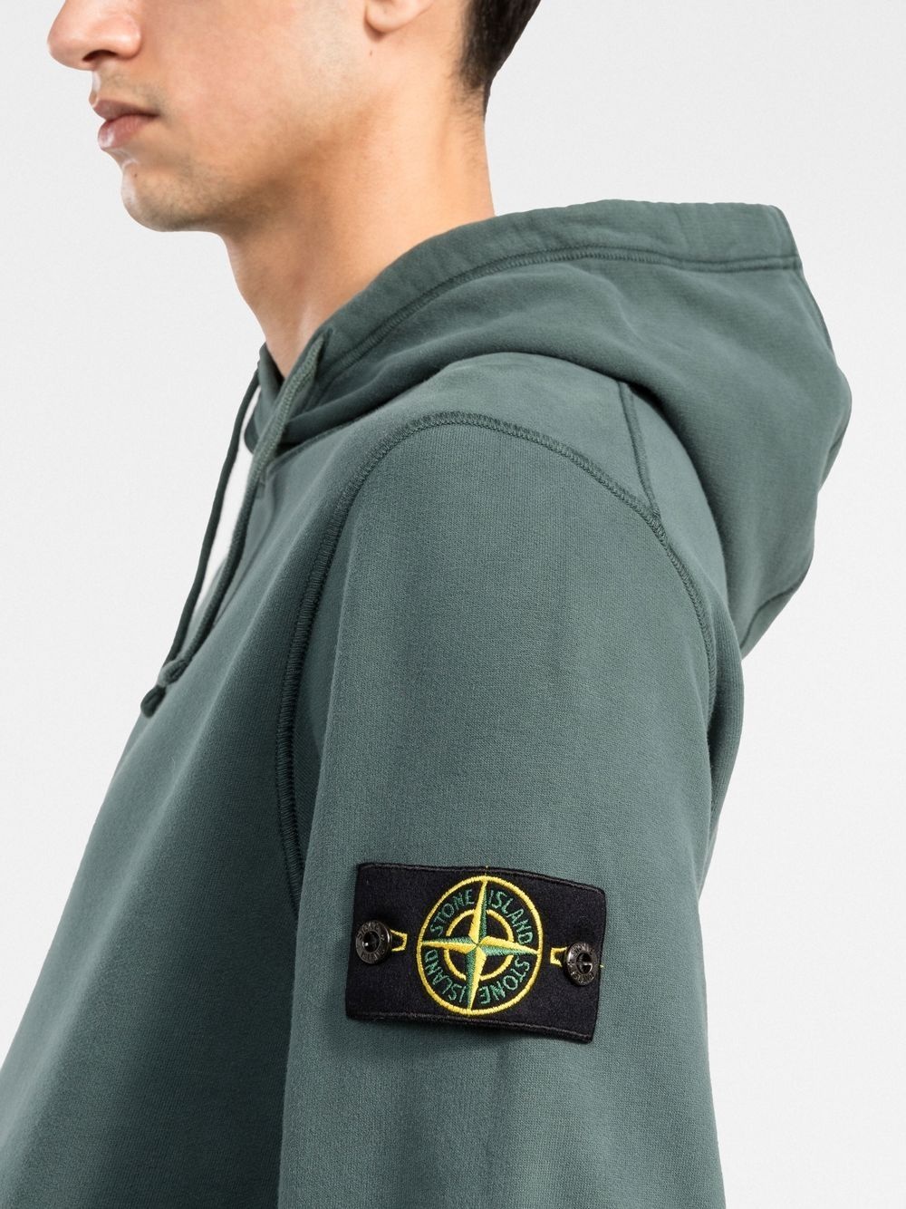 Compass-patch cotton hoodie - 5