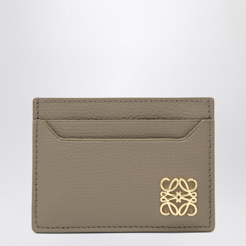 Loewe Anagram Leather Card Holder In Taupe Women - 1