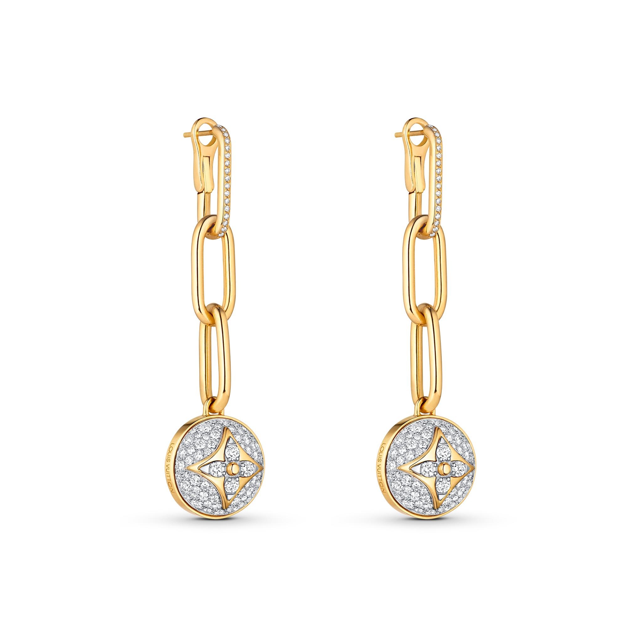 B Blossom Earrings Yellow Gold, White Gold And Pave Diamond - 1