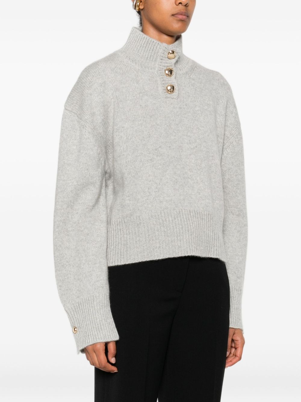 The Rowe high-neck button-front sweater - 3