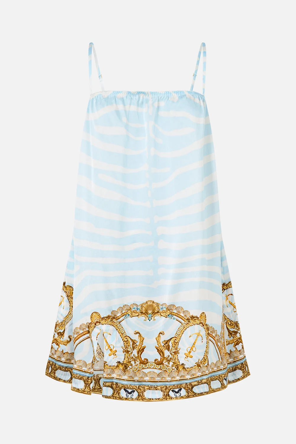 SQUARE NECK SHORT SLIP DRESS SPIRIT OF STRIPES - 1