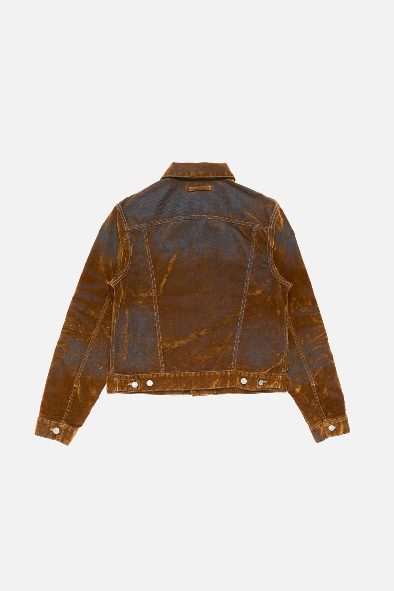 Flocked denim jacket - Rust brown 7