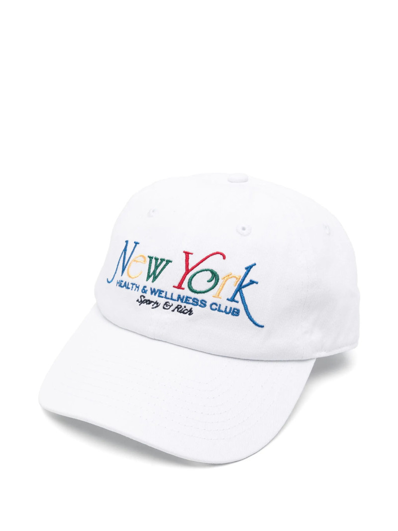 Sporty & Rich Embroidered Cotton Cap 1