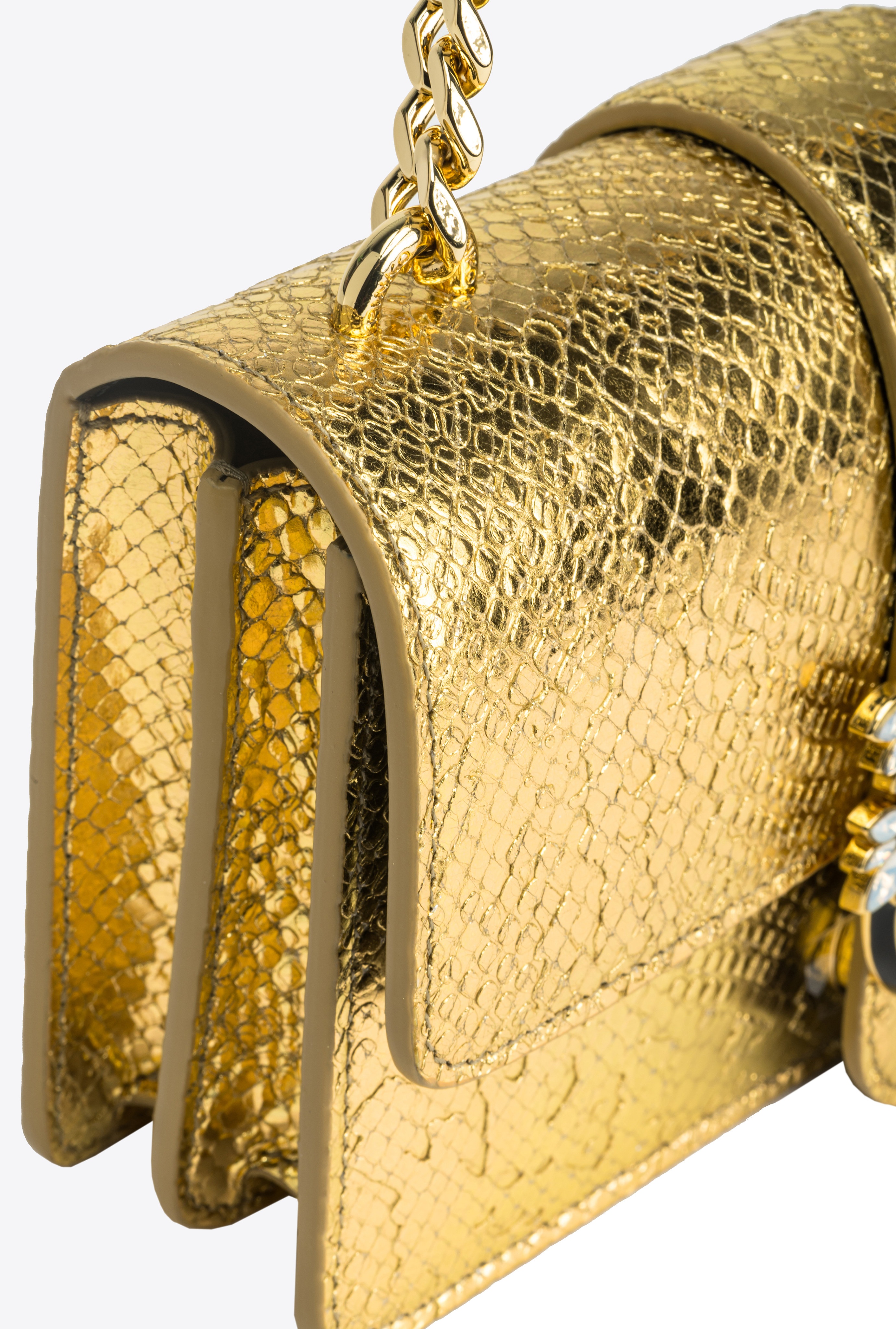 PINKO GALLERIA MINI LOVE BAG ONE IN PUNCHED REPTILE SKIN - 6