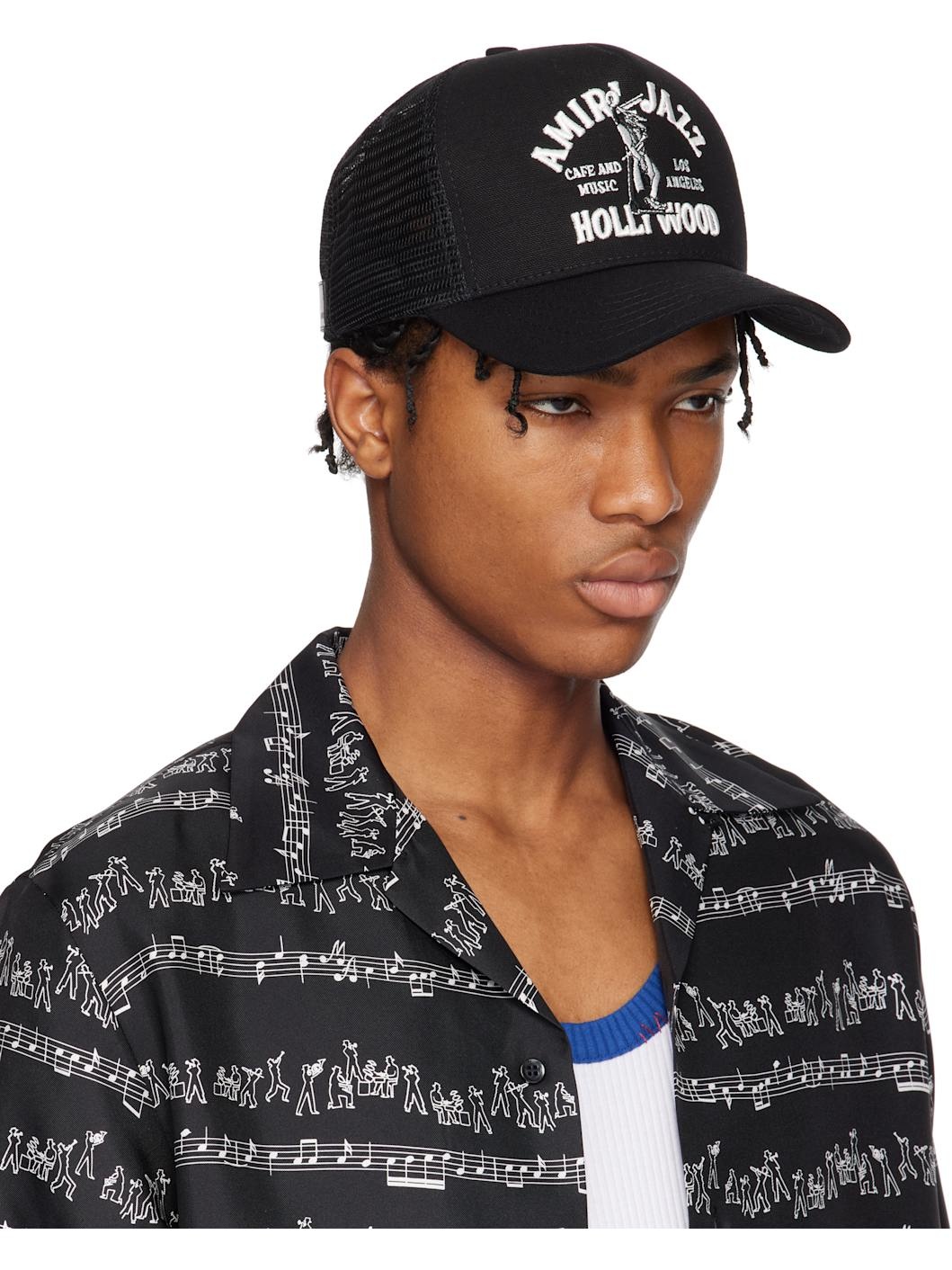 Black 'Amiri Jazz' Wolf Trucker Cap - 2