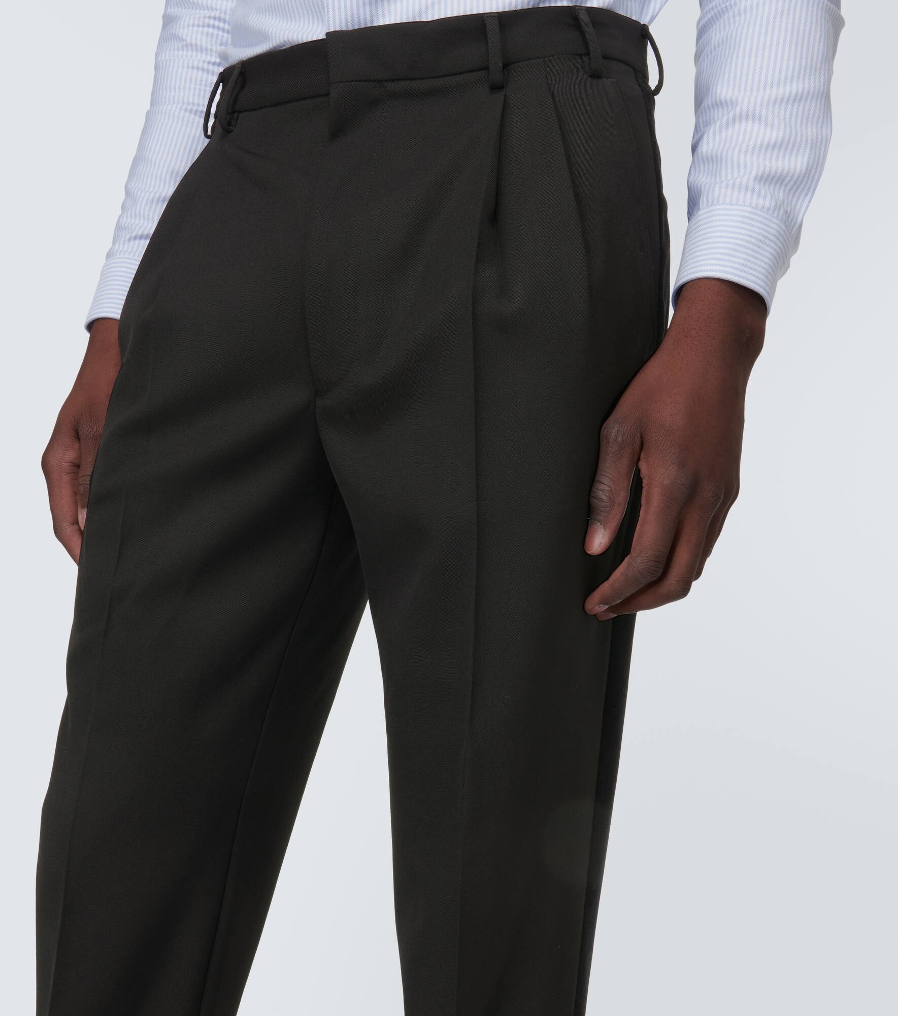 Wool gabardine slim pants - 5