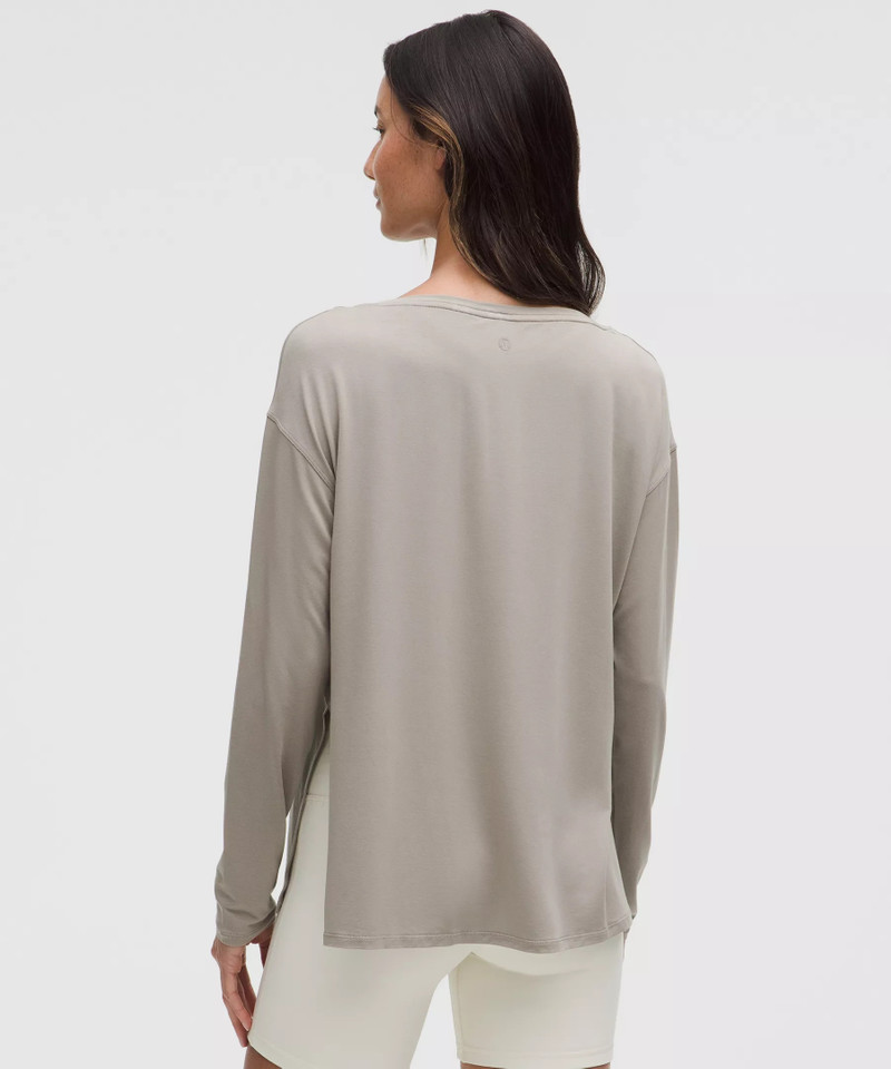 SilkAppeal Side-Slit Long-Sleeve Shirt 3