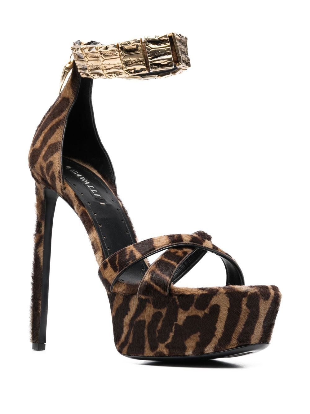 tiger-print platform sandals - 2