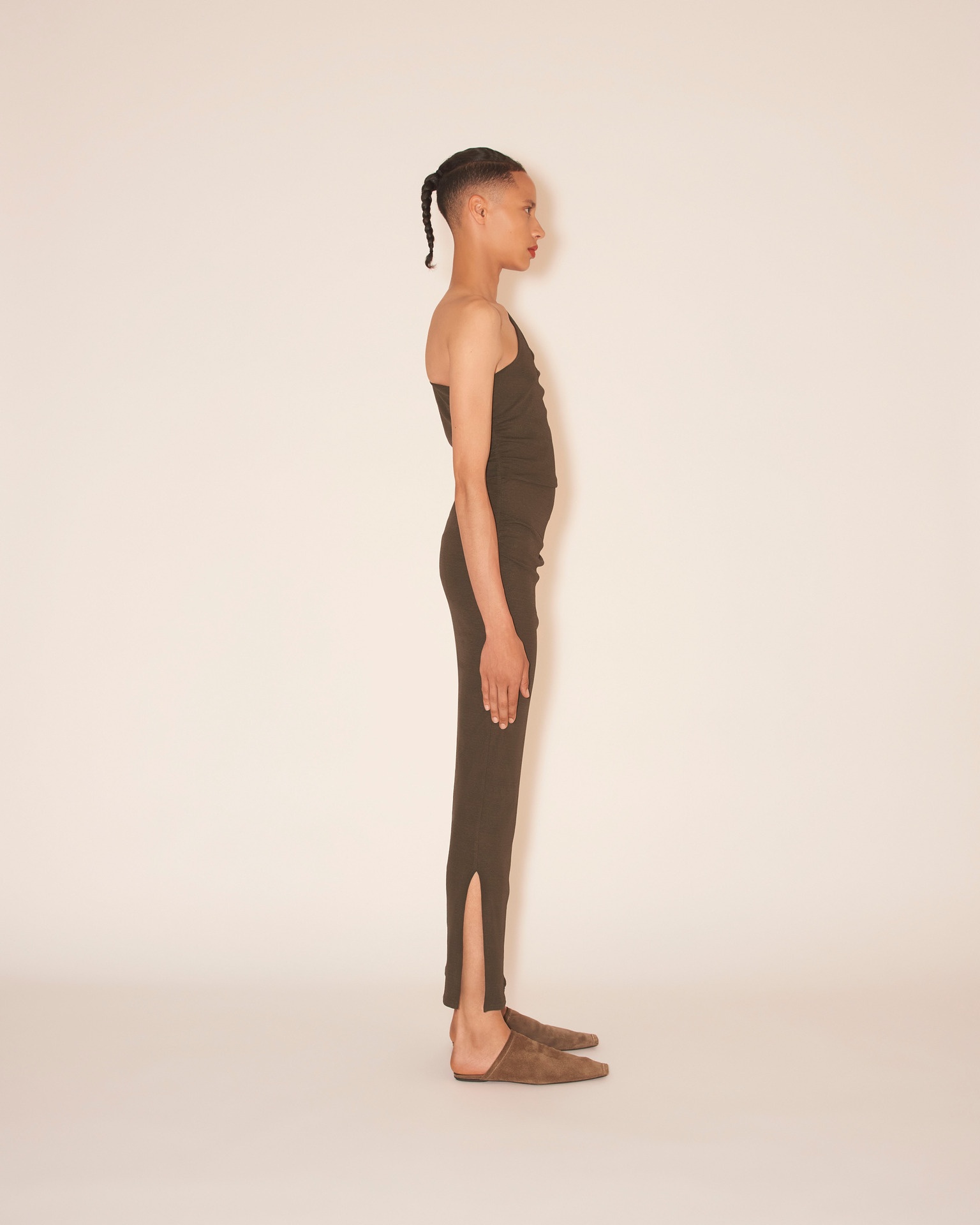 LENNA - One shoulder dress - Pine green - 4