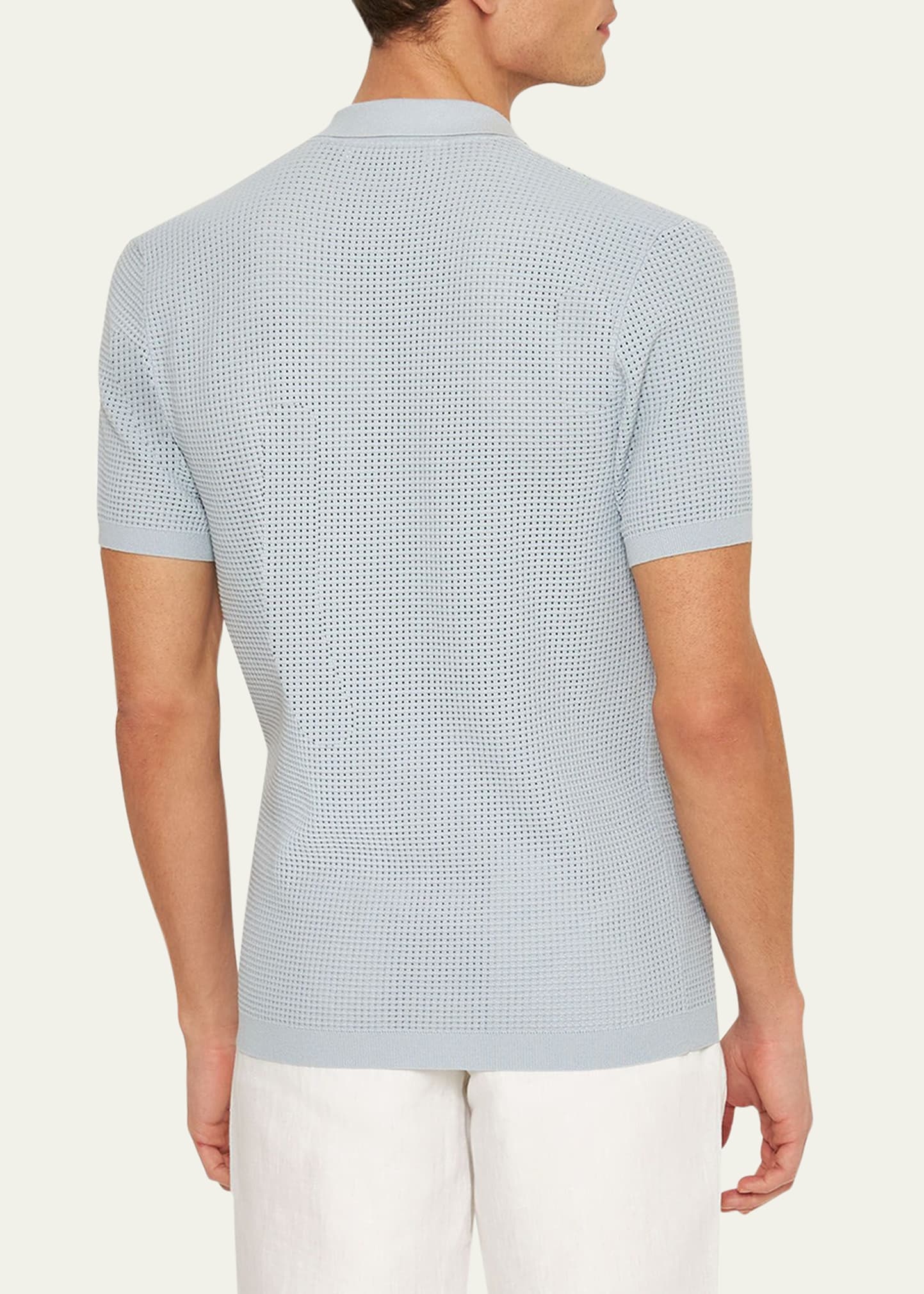 Men's Roddy Waffle Mesh Stitch Short-Sleeve Polo Shirt - 3