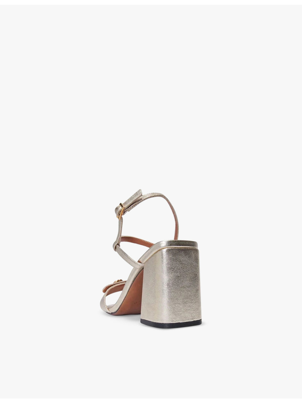 Logo-badge block-heel leather sandals - 3