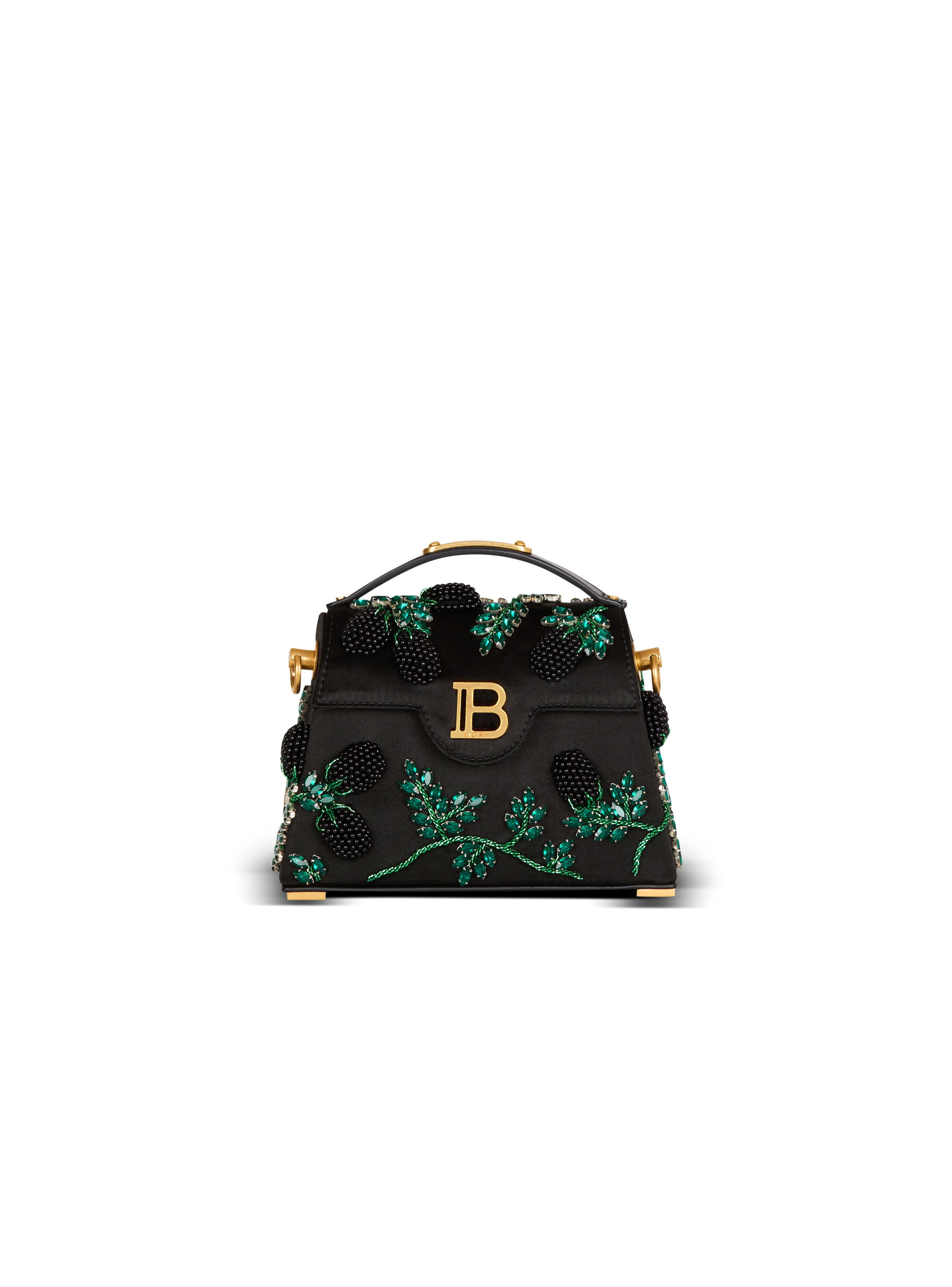 Small B-Buzz Dynasty bag in Blackberry-embroidered satin - 1