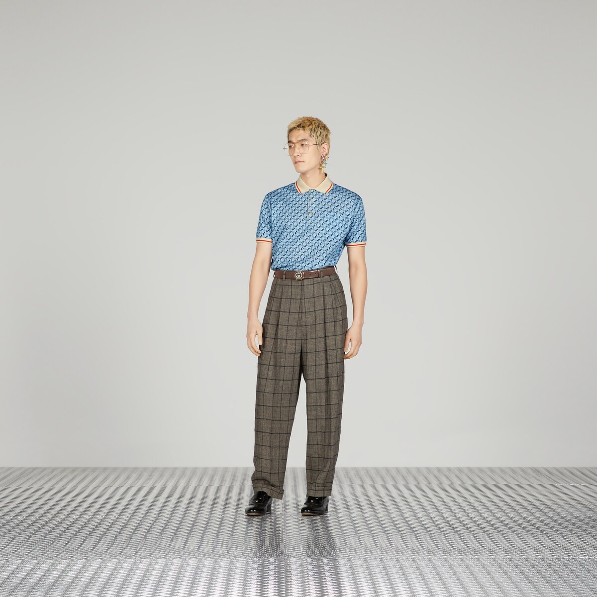 Geometric G cotton piquet polo shirt - 2