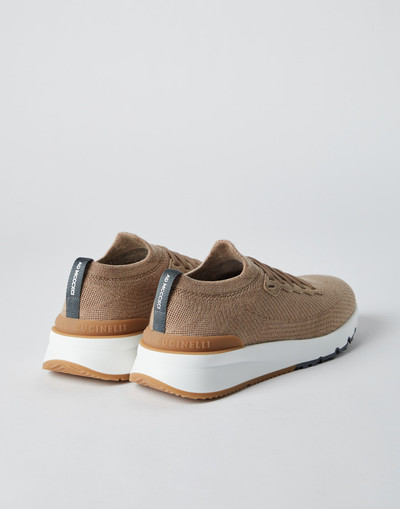 Brunello Cucinelli Wool knit and suede runners with warm inner lining outlook