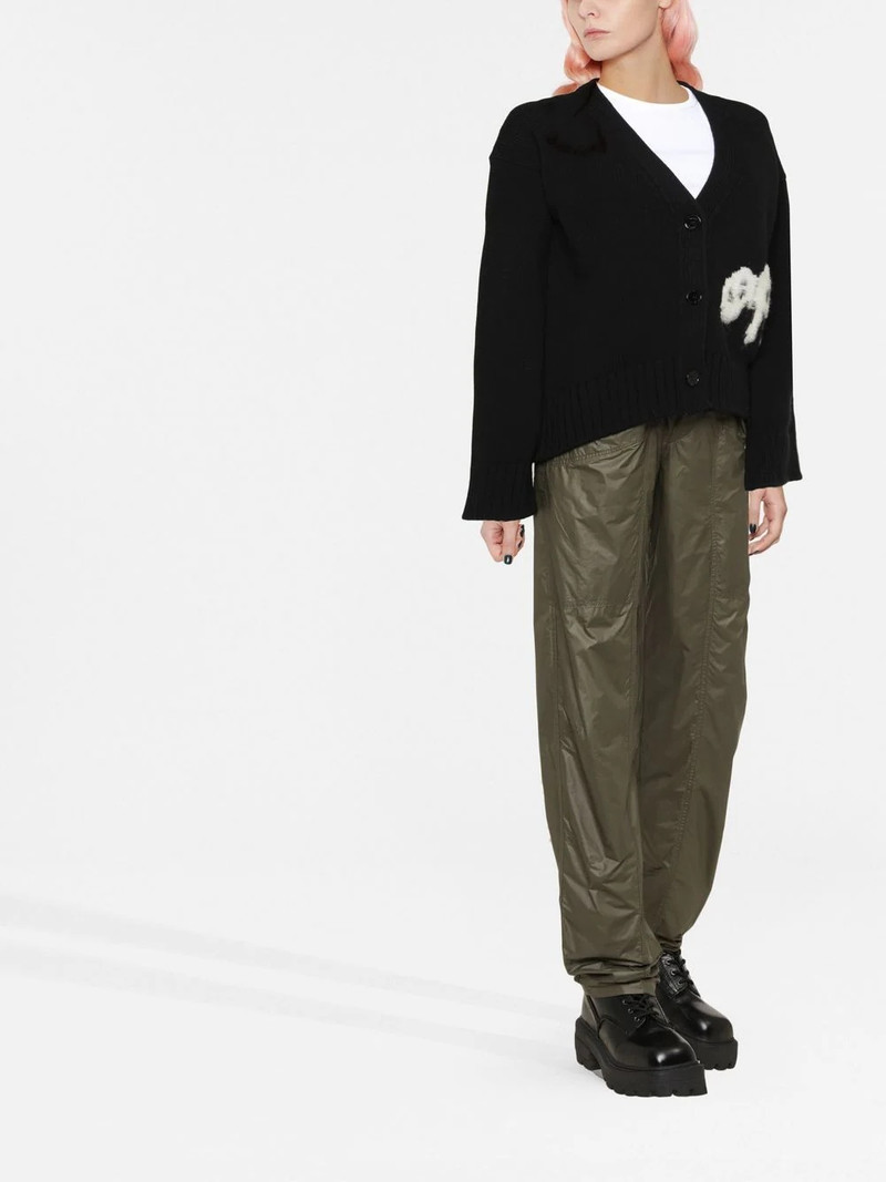 Off-White logo-intarsia knit cardigan outlook