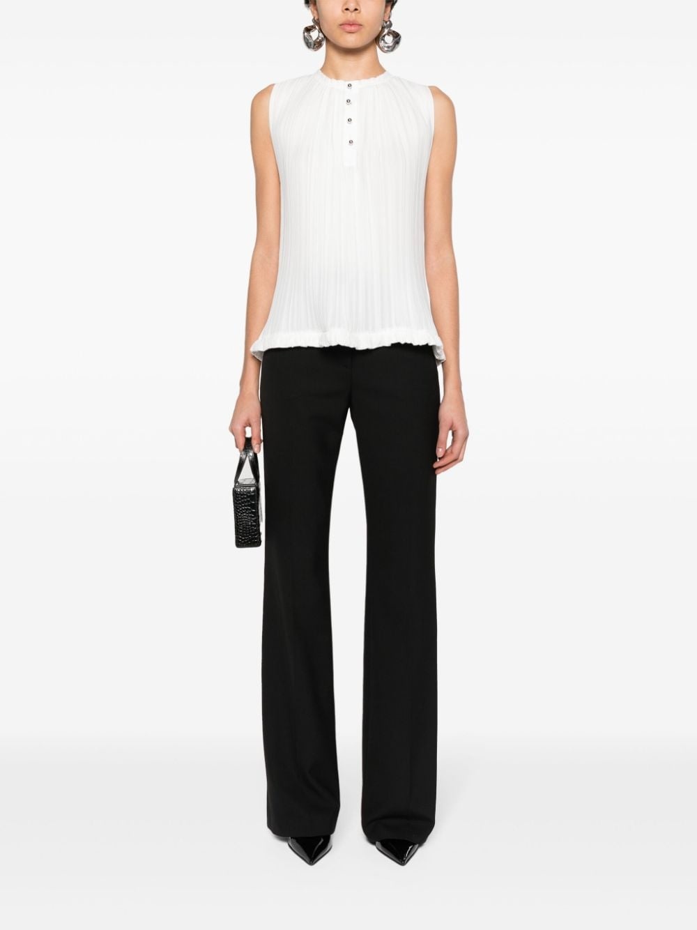 sleeveless plissÃ© top - 2