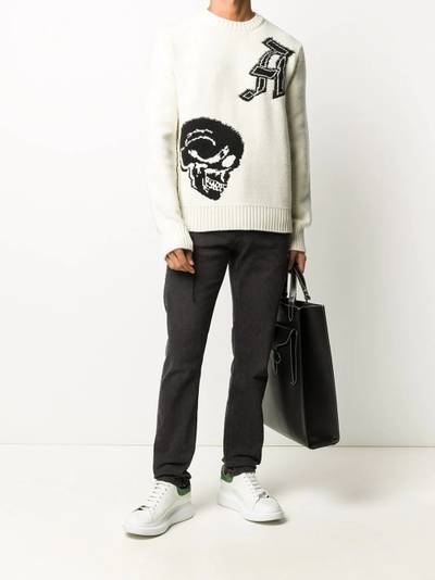 Alexander McQueen skull and logo crew neck jumper outlook