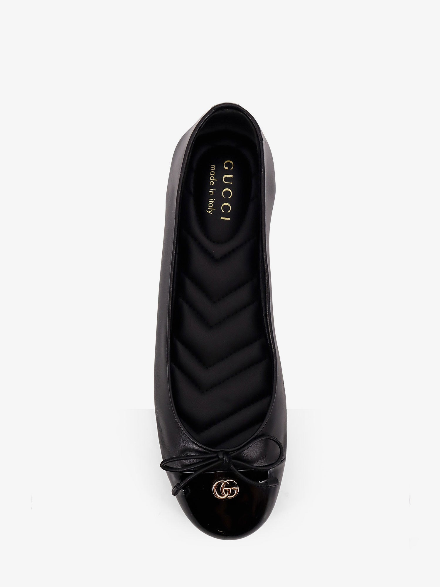 Leather Ballerinas With Patent Leather Detail - 4