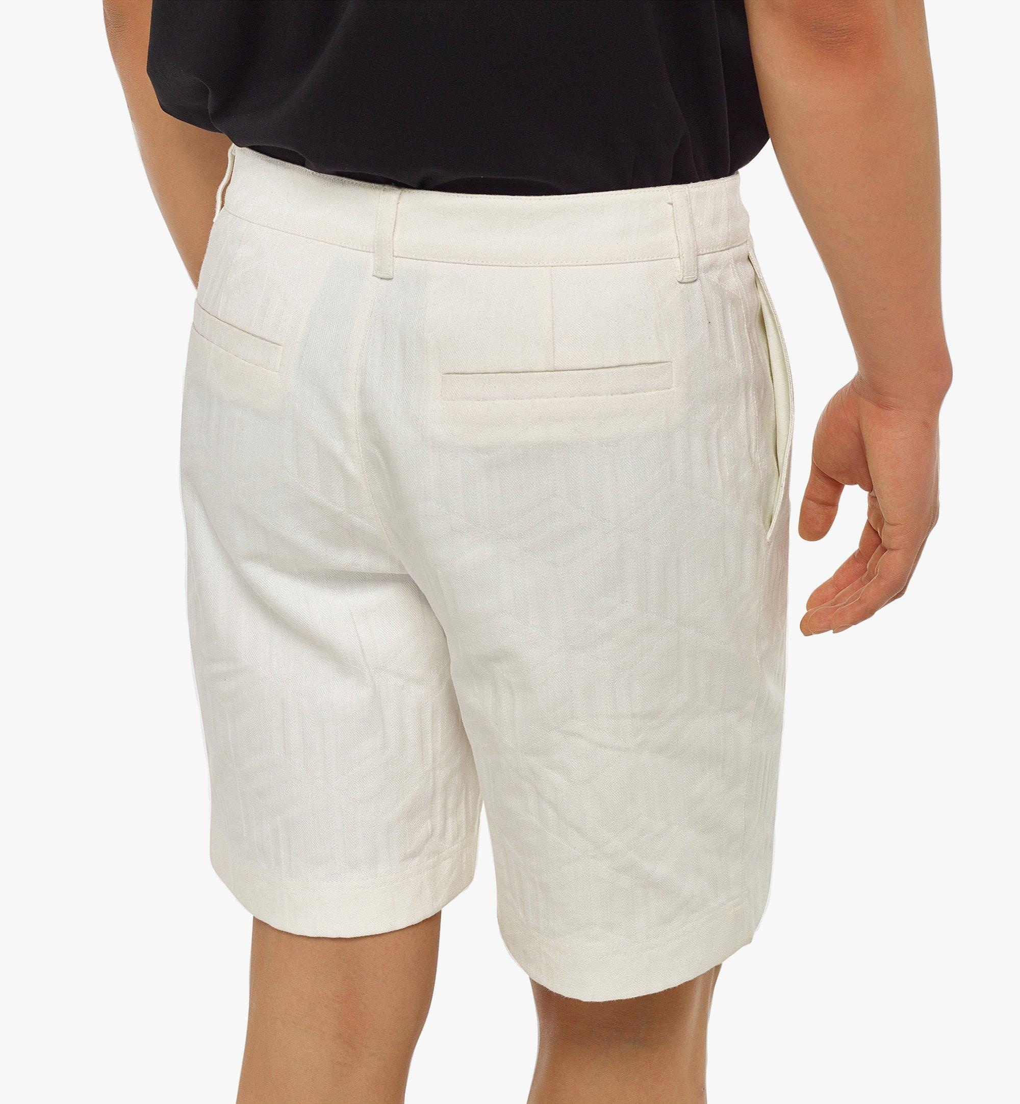 Men’s Cubic Jacquard Denim Shorts - 4
