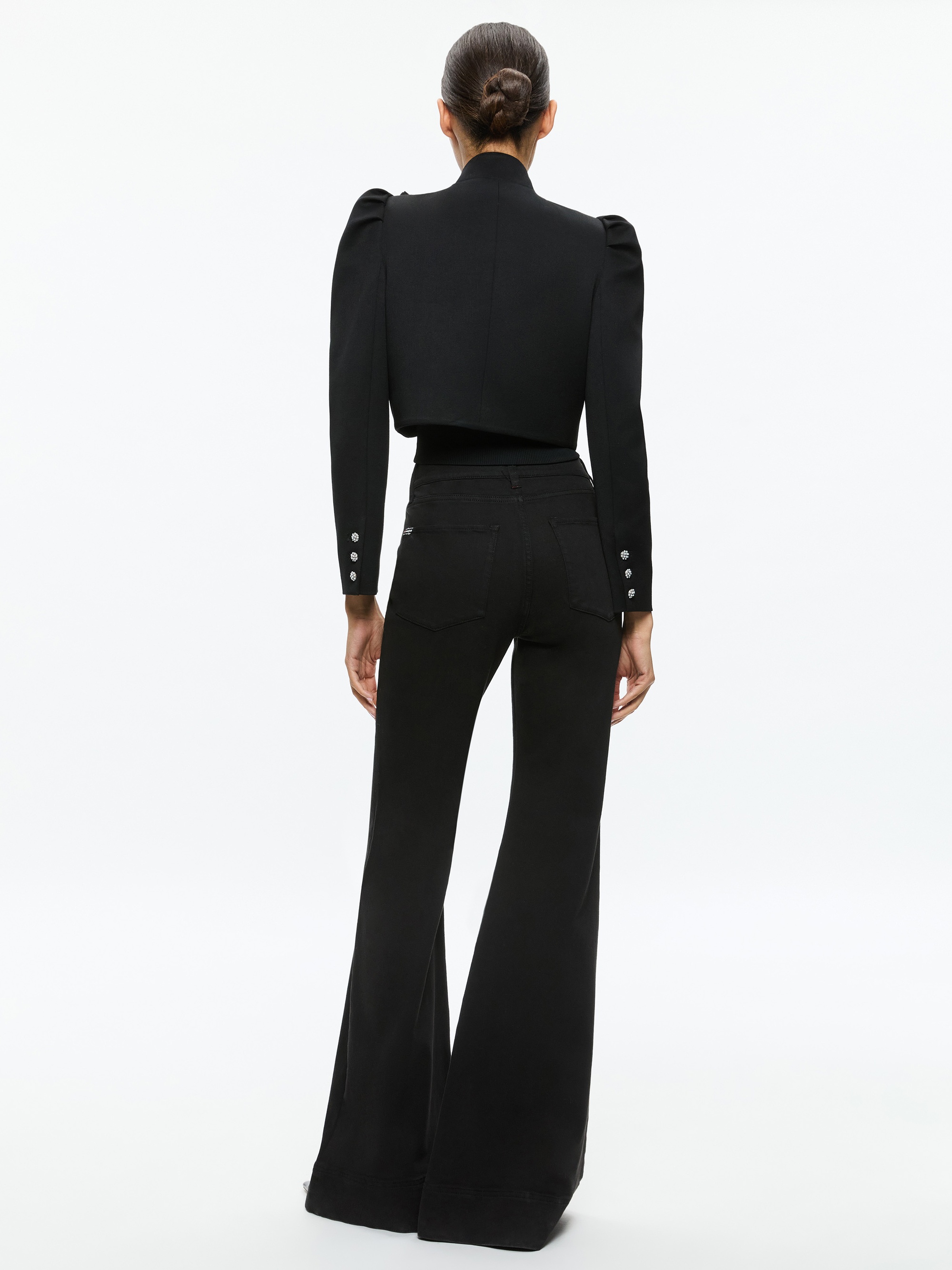 ADDISON BOW COLLAR CROPPED JACKET - 4