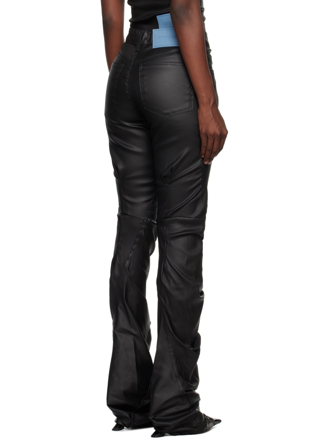 Ottolinger: SSENSE Exclusive Black Faux-Leather Pants