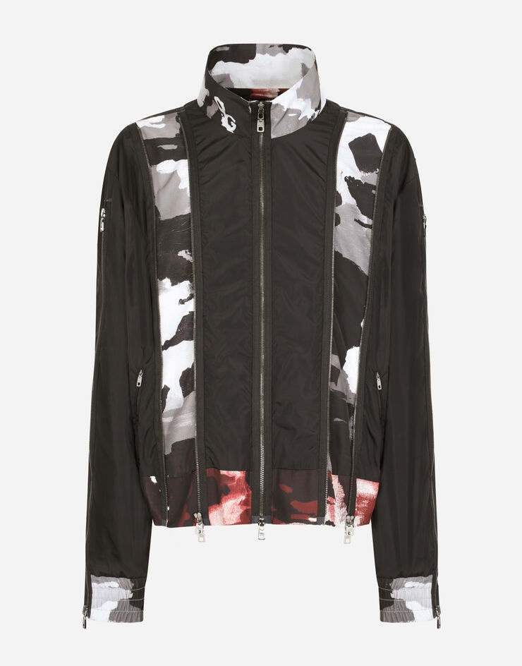 Jacket with multiple zippers and camouflage-print inserts - 3