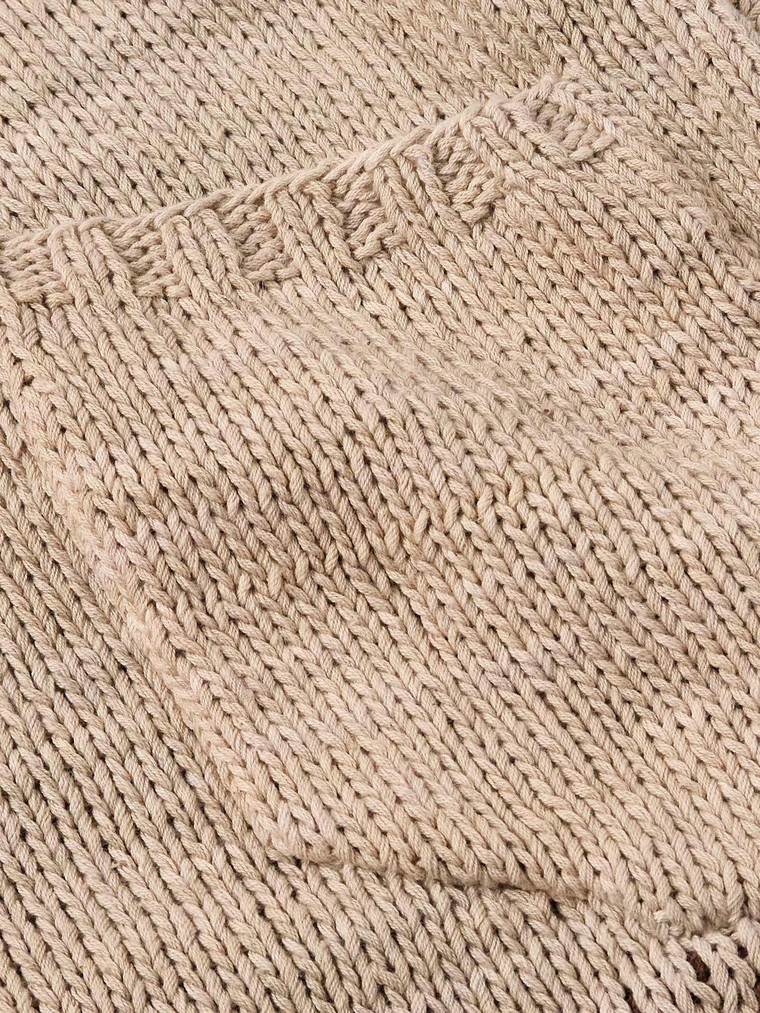 Distressed Intarsia Kala Cotton Cardigan - 5