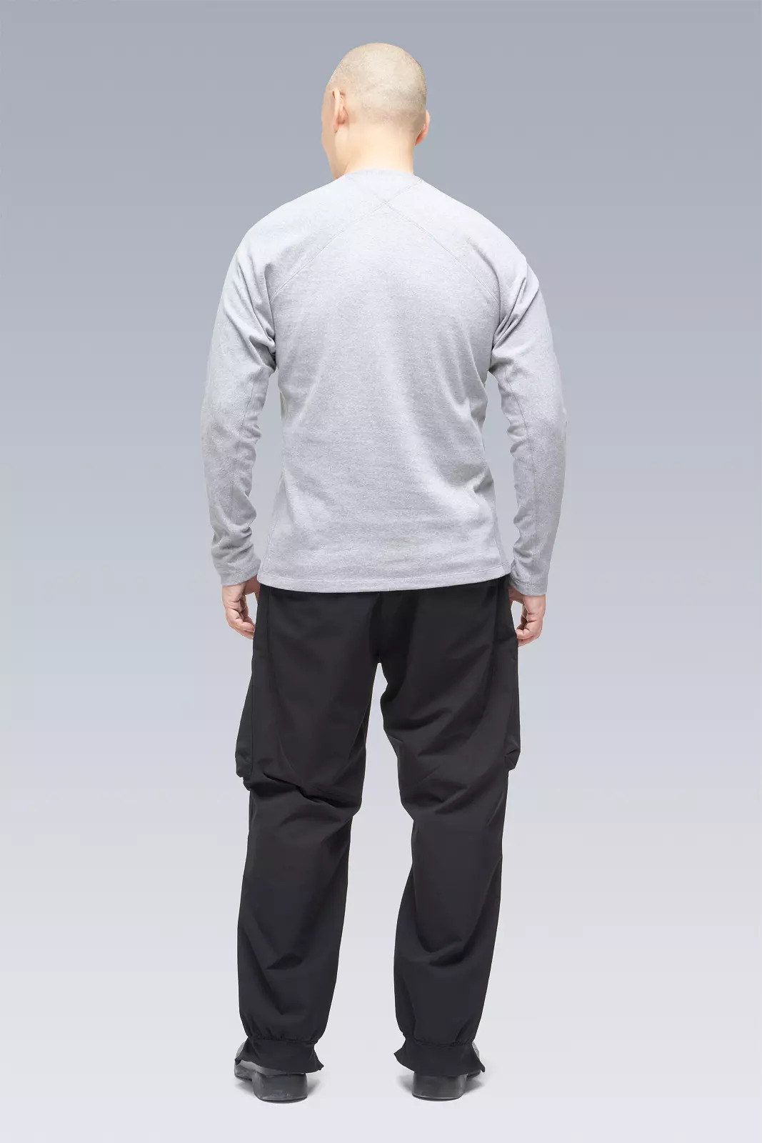 S27-PR Cotton Rib Longsleeve Shirt Gray Melange - 16