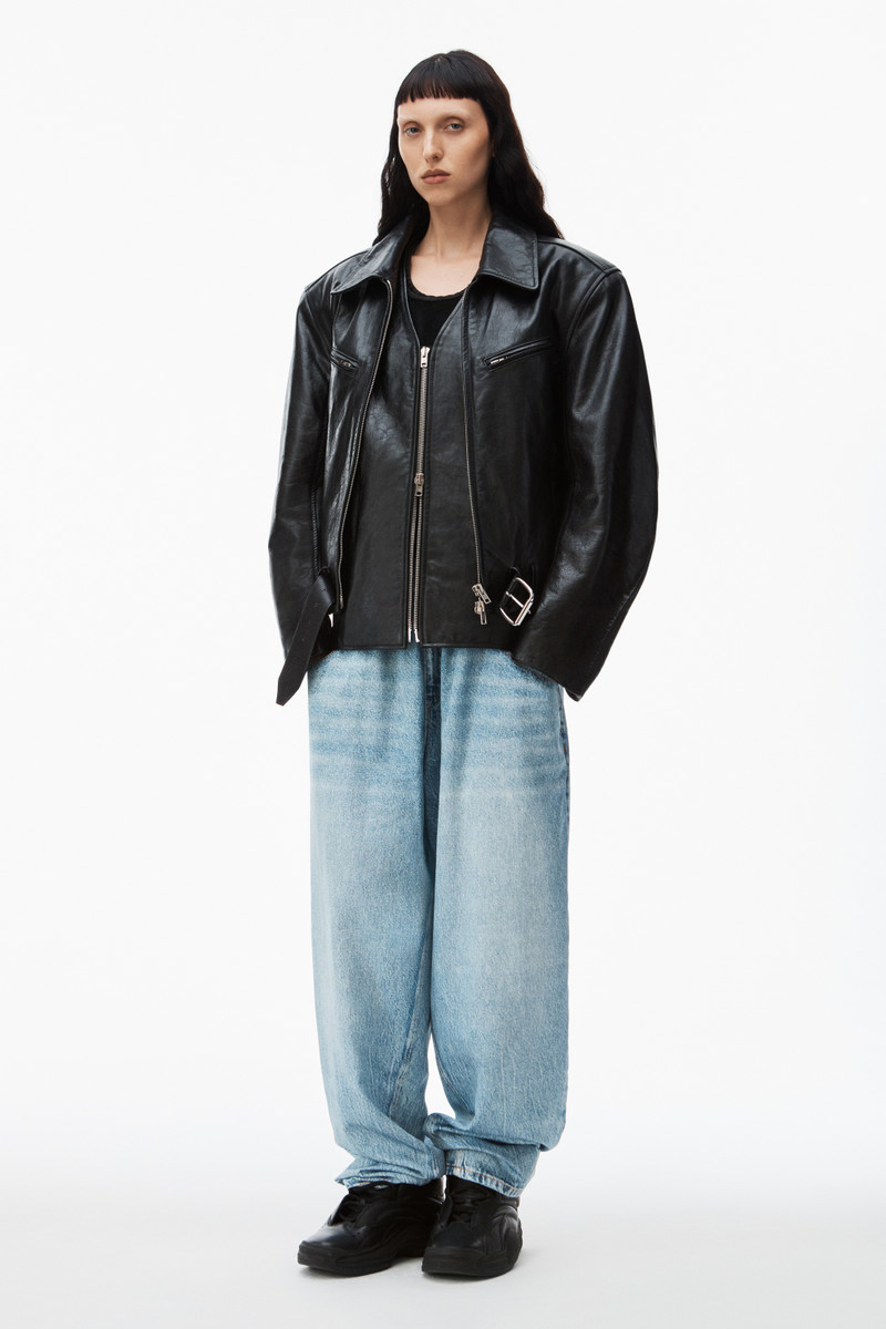 Alexander Wang printed denim track pant in nylon outlook