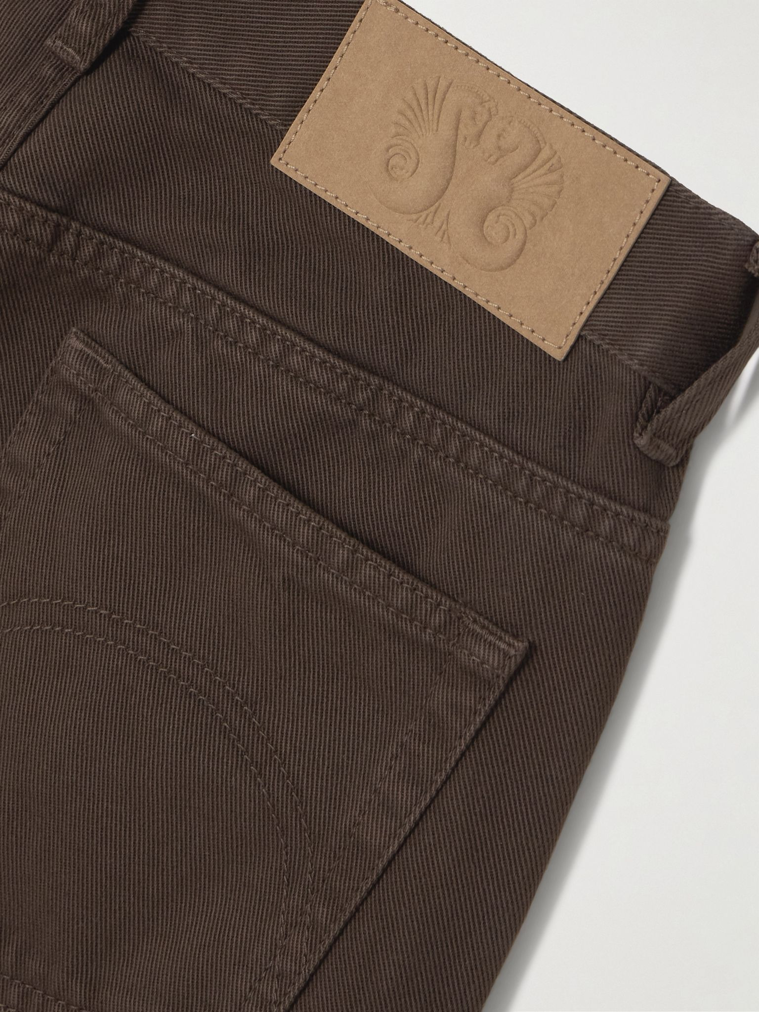Paso embroidered high-rise straight-leg jeans Dark brown - 5