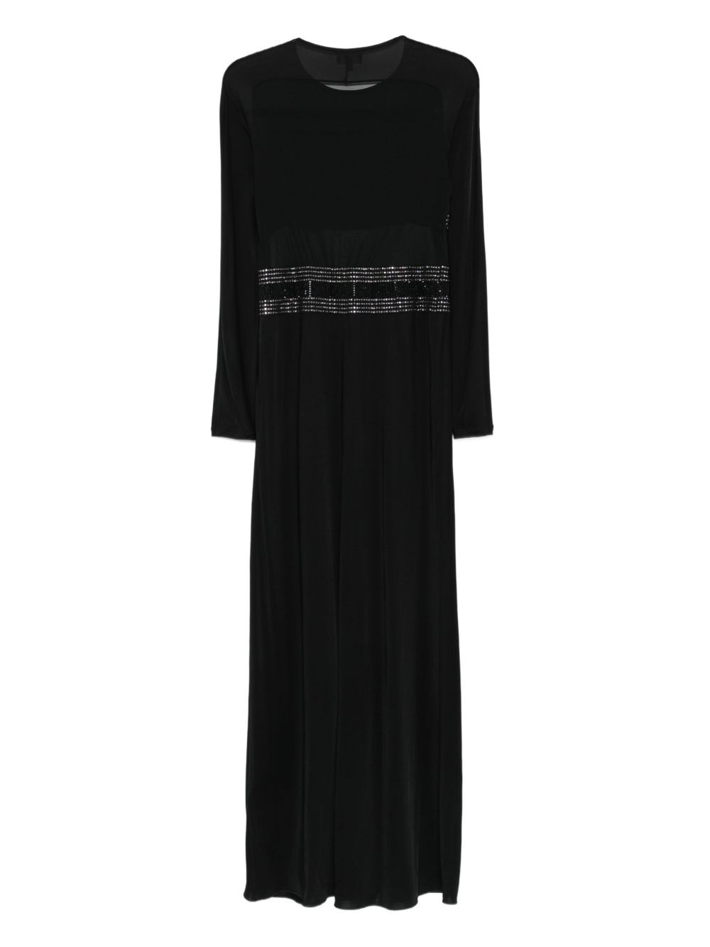 embellished mesh-panel midi dress - 2