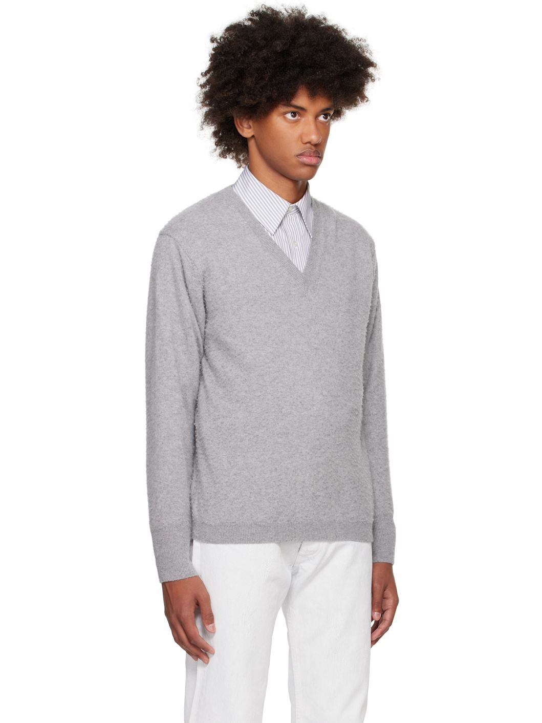 Gray Cashmere Sweater - 2