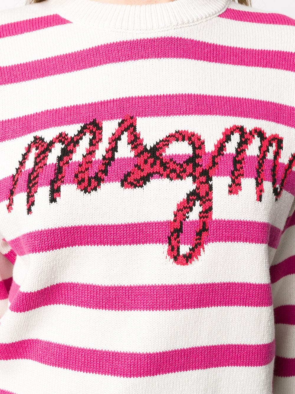 striped logo knit jumper - 5