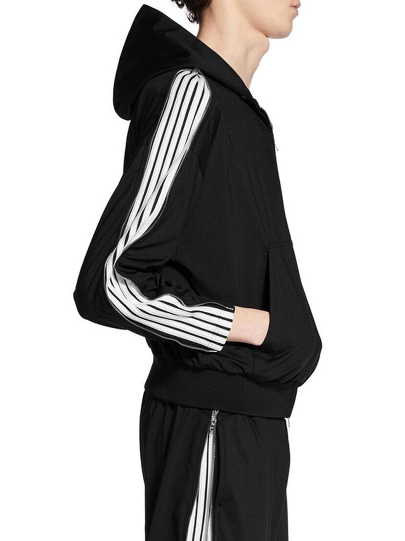 Women's Loop Sports Icon Zipped Zip-Up Hoodie - Black White 5