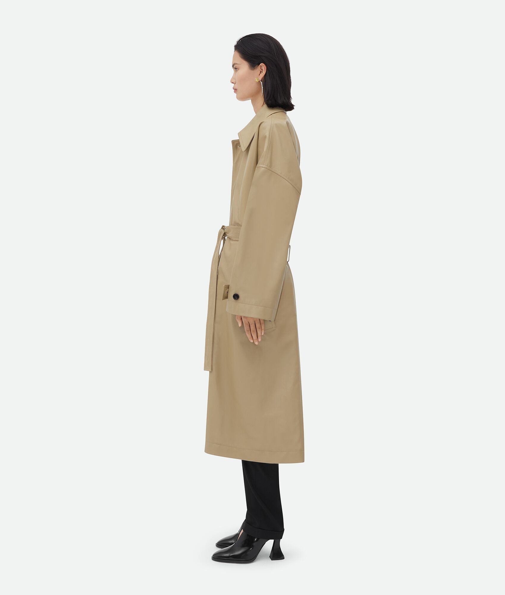 Leather Coat With Check Lining - 2