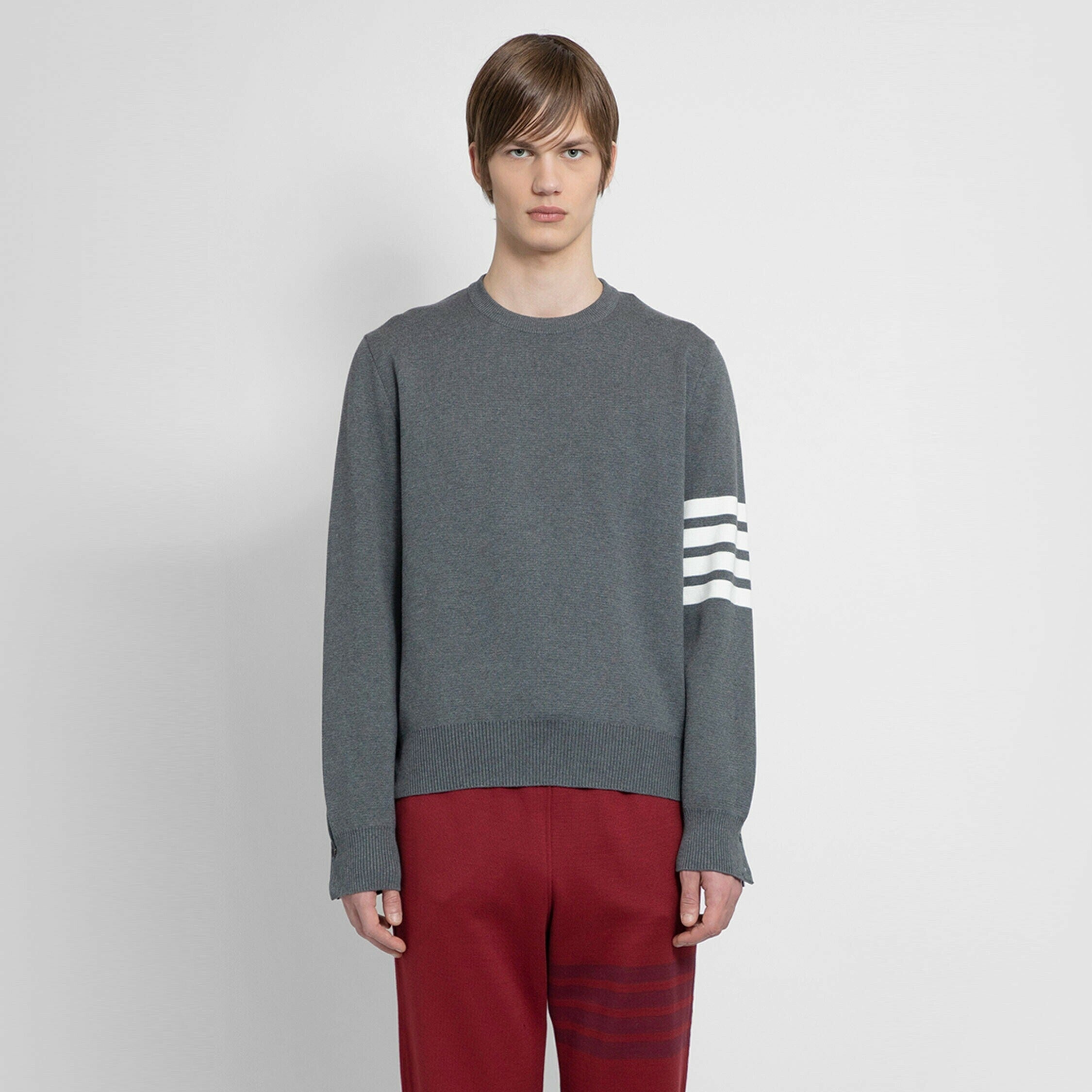 THOM BROWNE MAN GREY KNITWEAR - 4