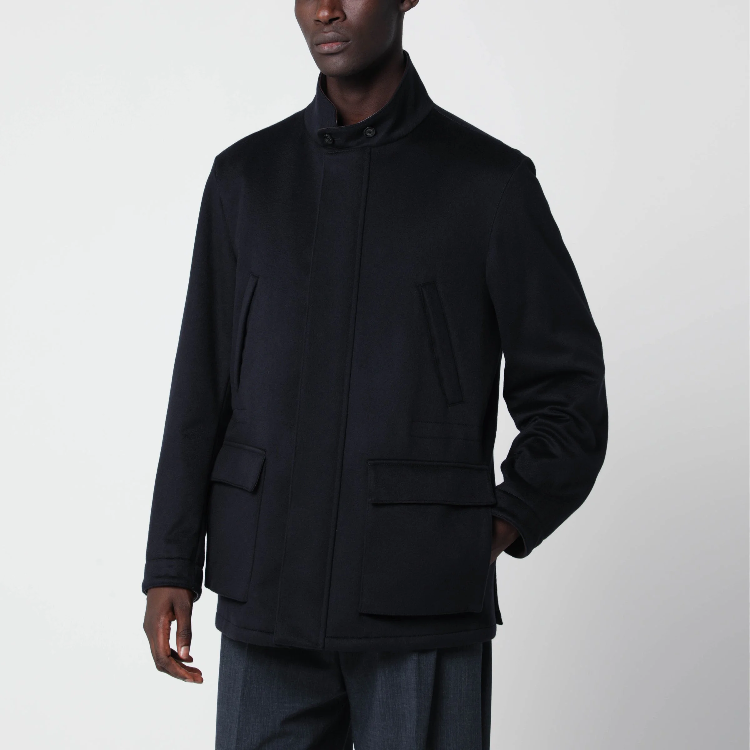 Blue cashmere jacket - 1