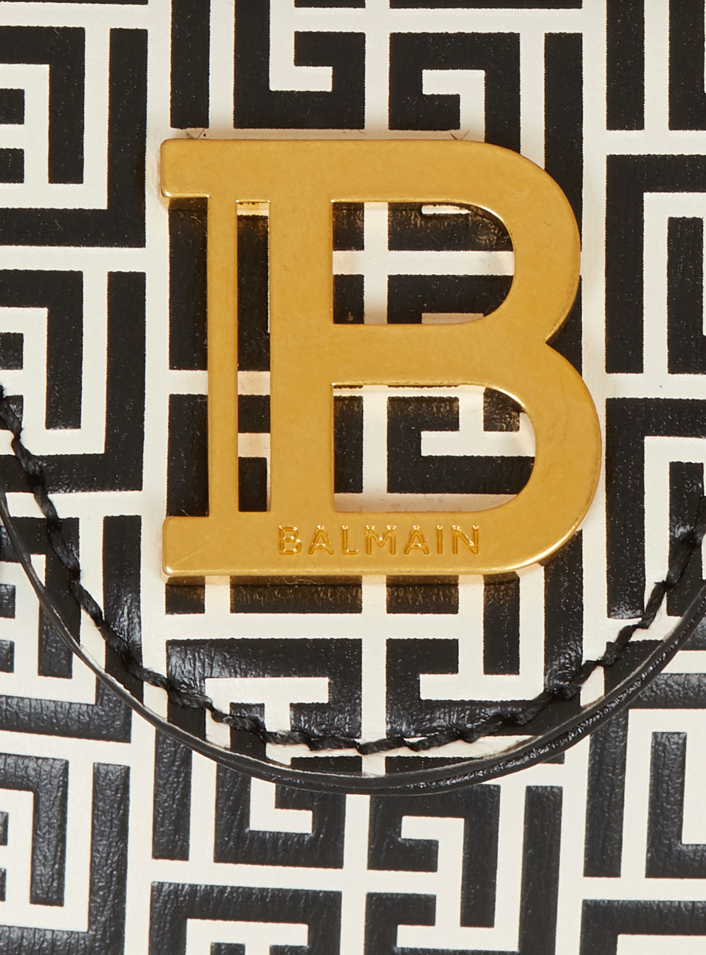 B-Buzz Mini 12 bag in embossed calfskin with a PB Labyrinth monogram - 7