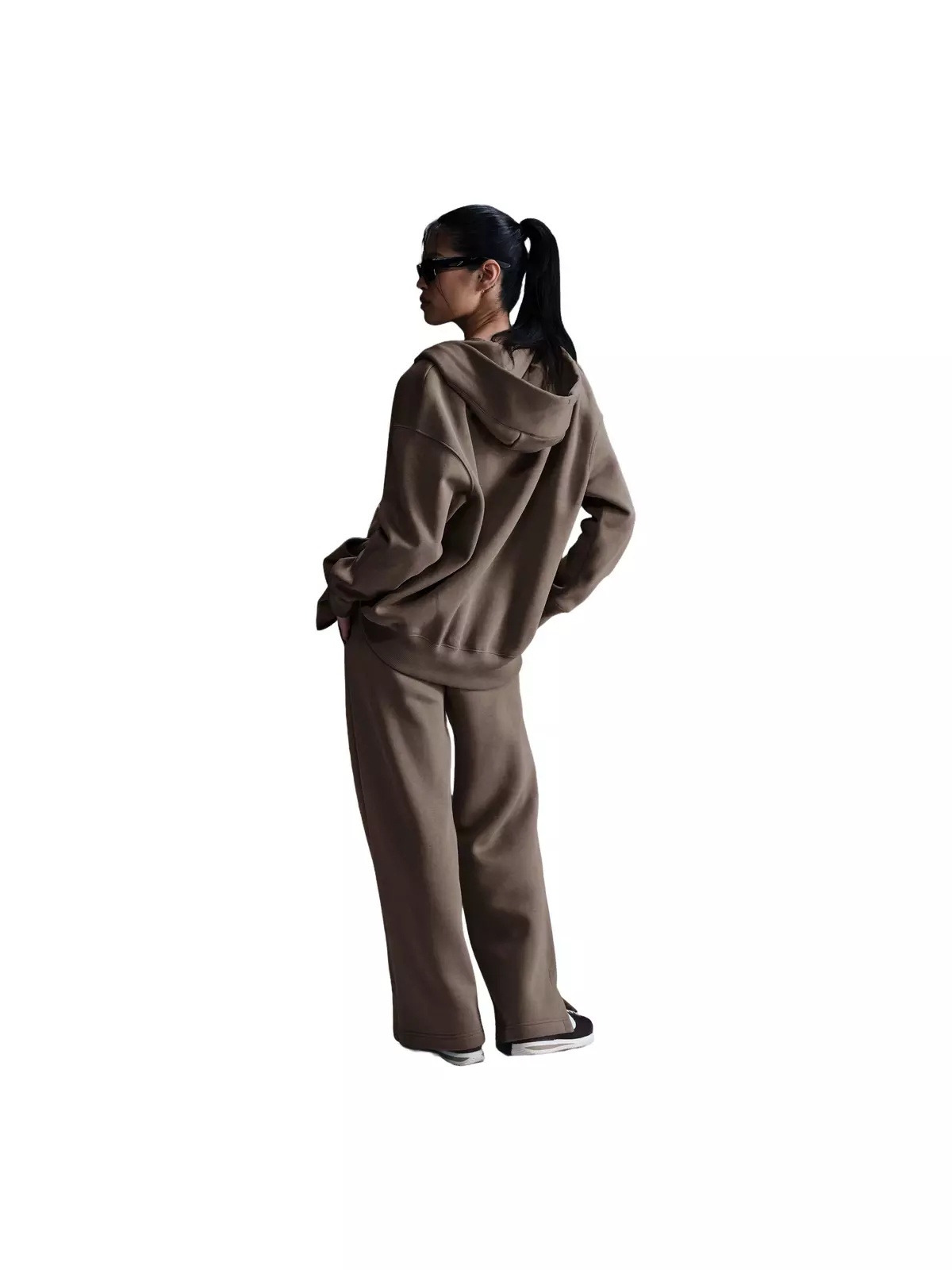 Women's Sportswear Phoenix Fleece High-Waisted Wide-Leg Sweatpants - Brown - 4
