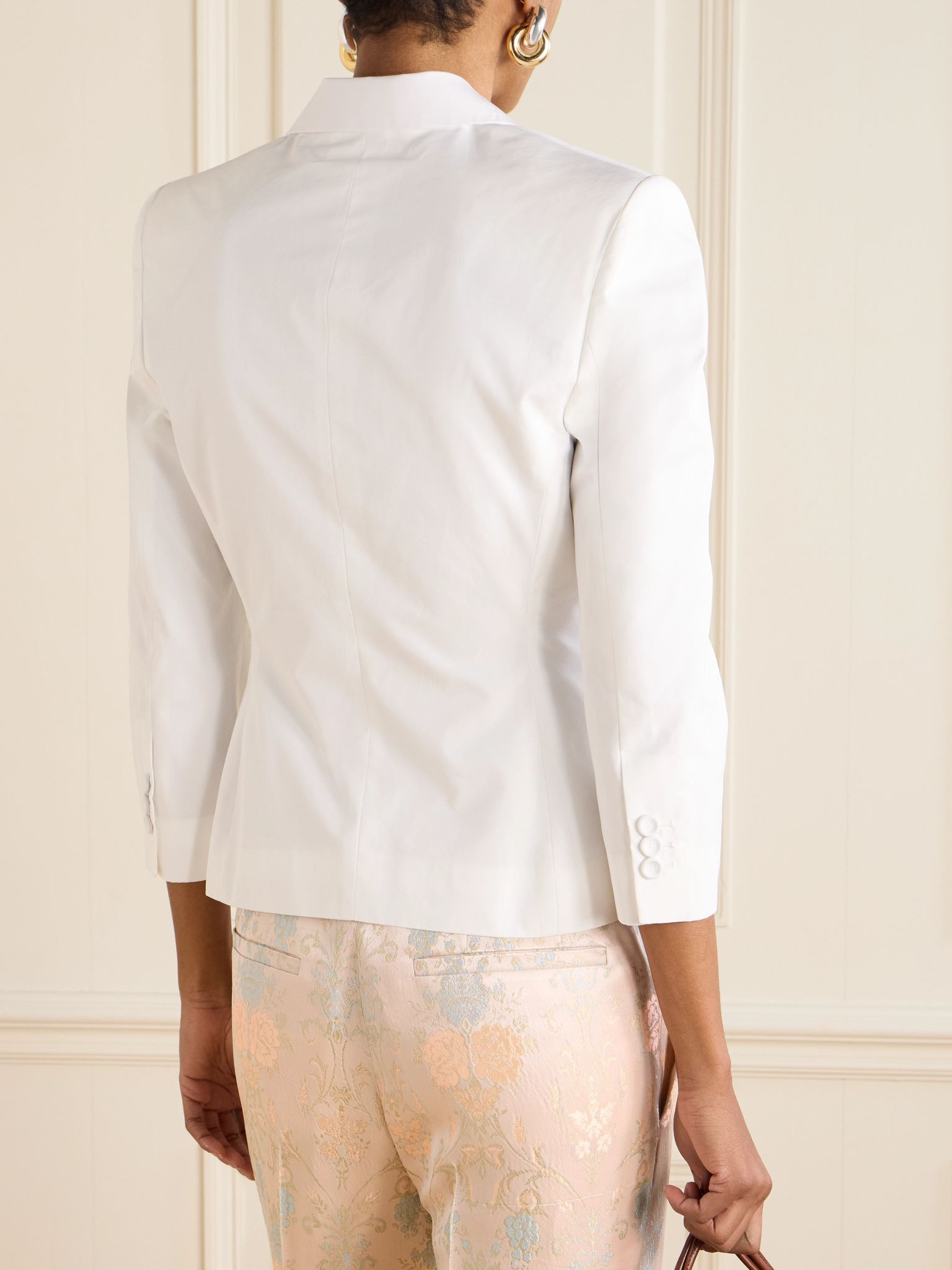 Organic cotton-poplin blazer White - 3