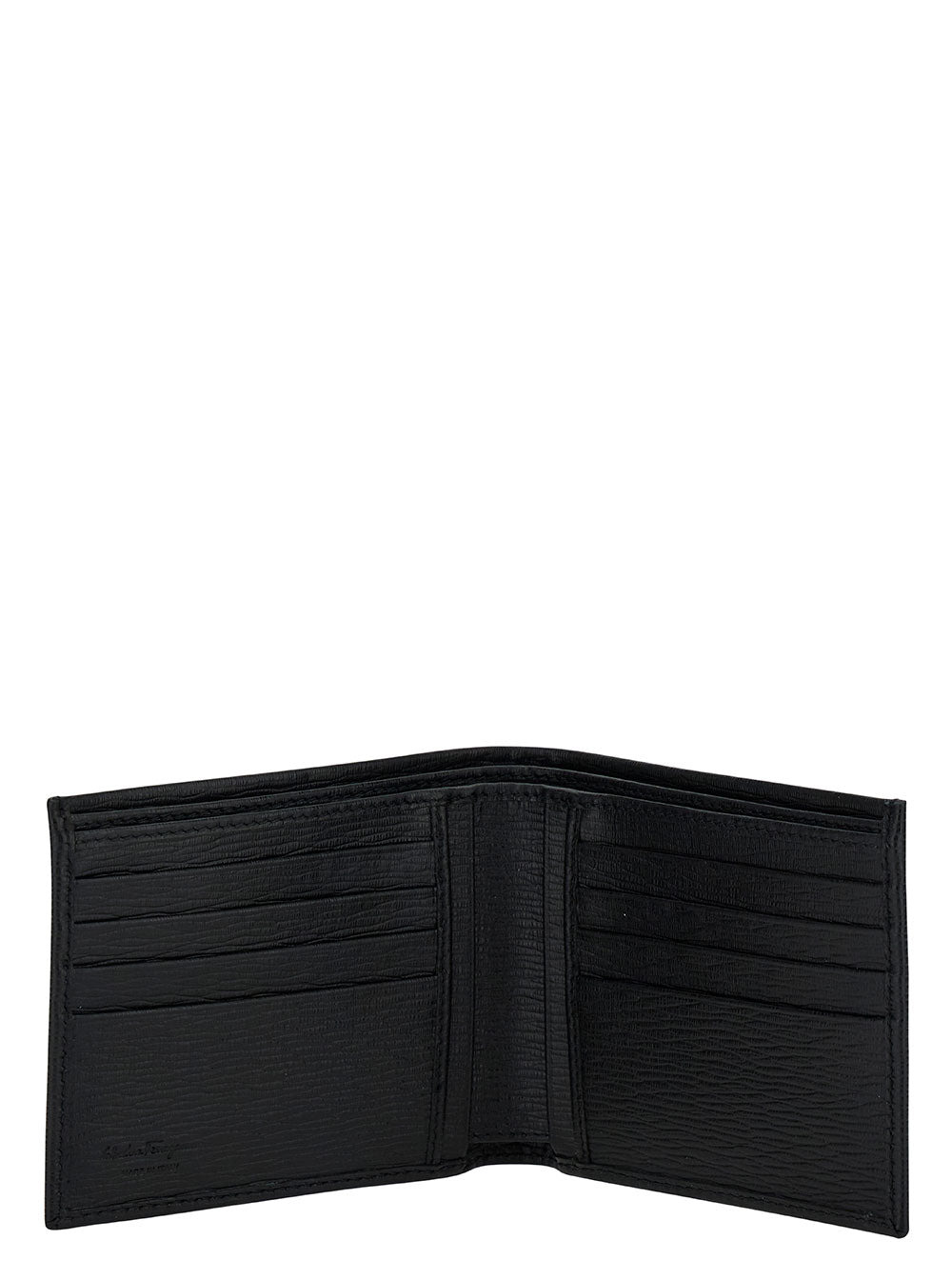 Ferragamo Men Black Gancini Bi-Fold Wallet In Leather Man - 4