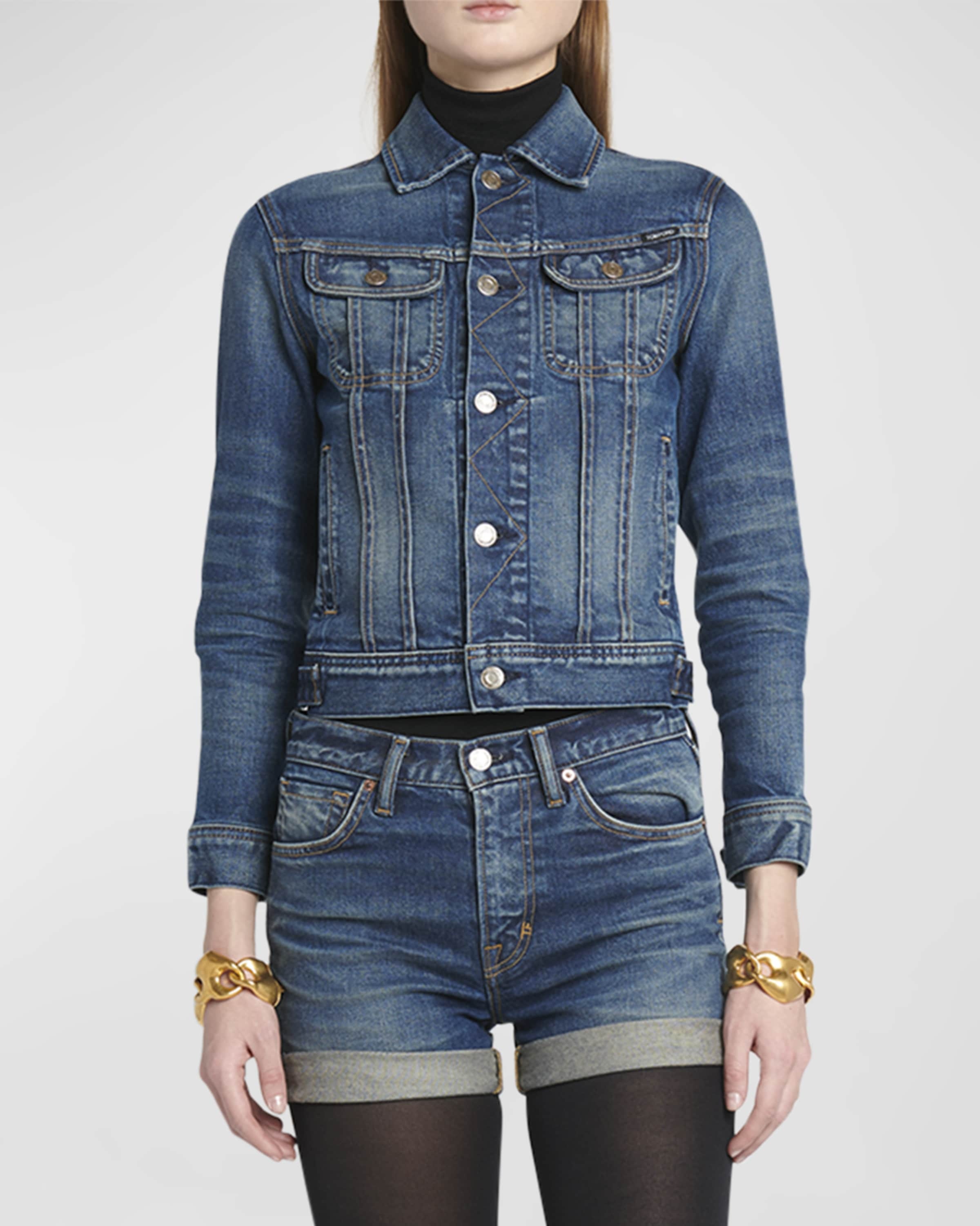 Comfort Stone Washed Denim Crop Jacket - 2