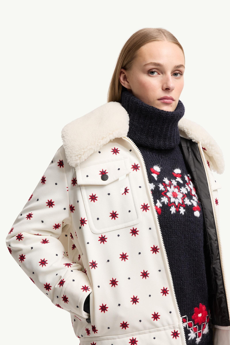 Larient Geometric Pattern Down Shirt Jacket 7