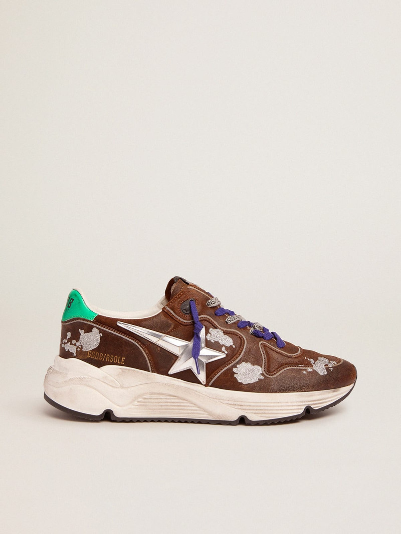 Running Sole sneakers in cognac-colored suede with 3D star - 1