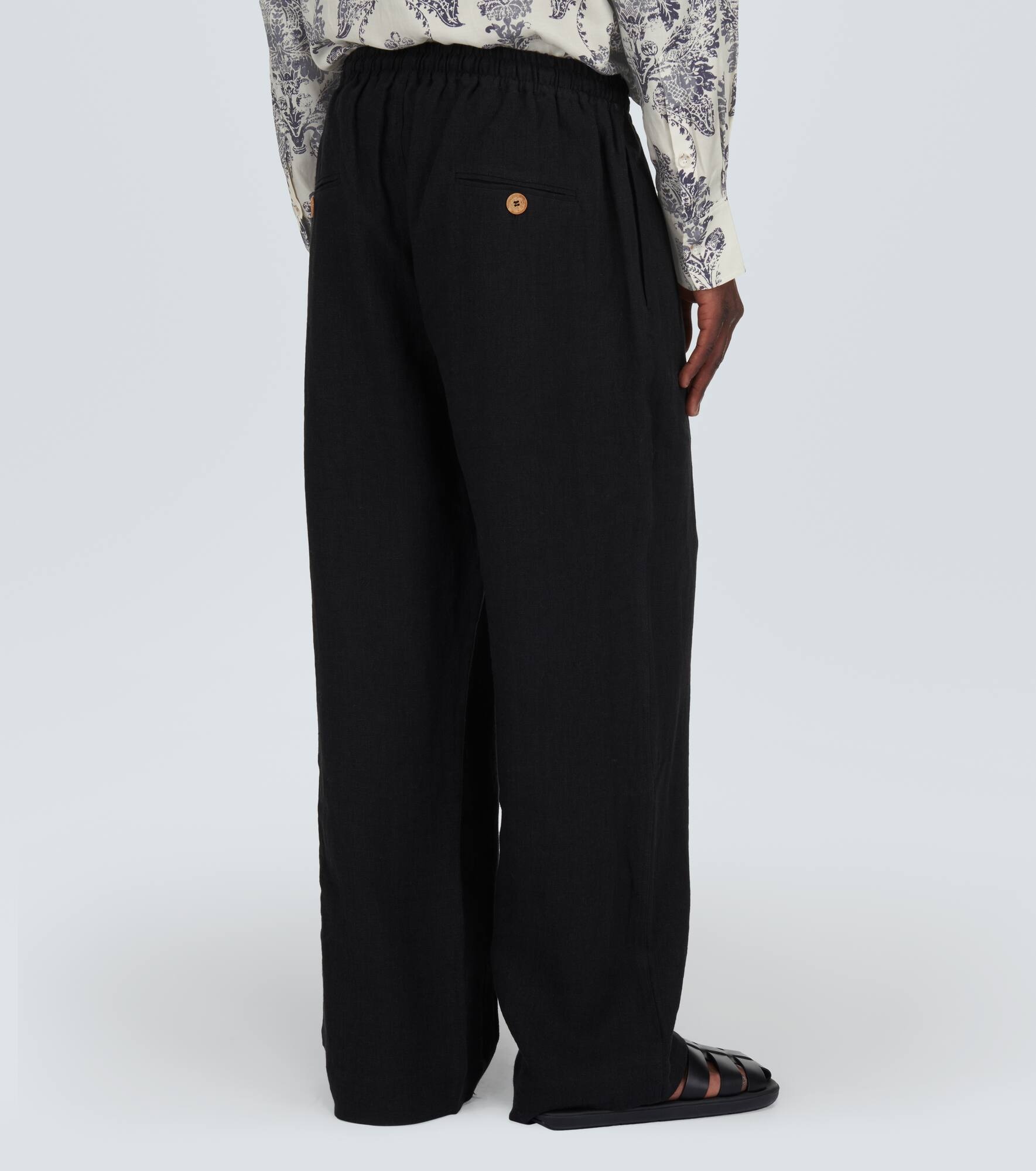 Wide-leg linen pants - 4