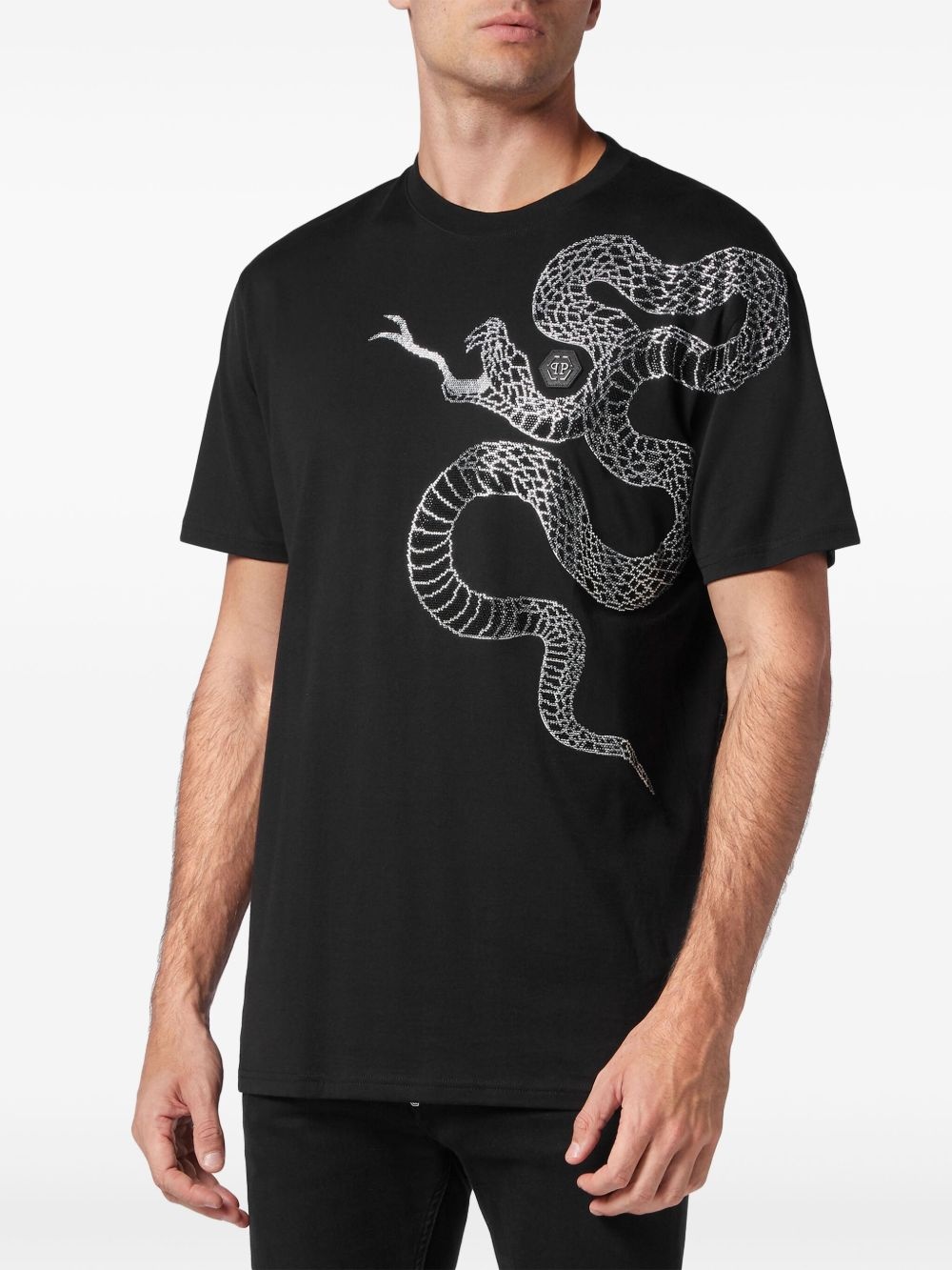 snake-embellished T-shirt - 3