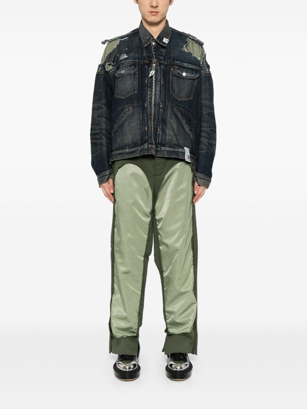 layered denim jacket - 2