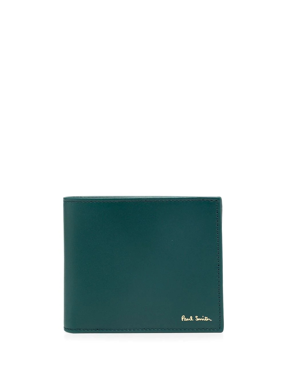 logo print leather wallet - 1